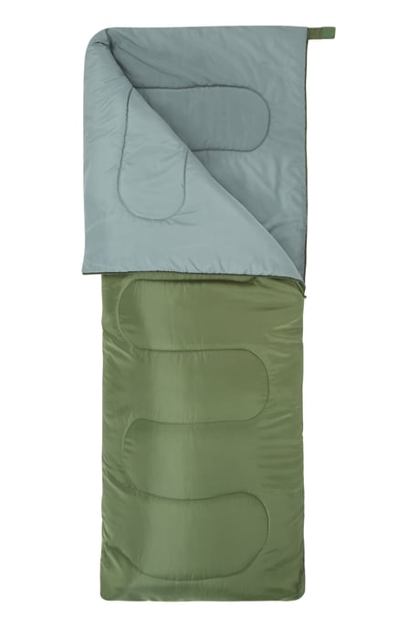 'Basecamp 200' Sleeping Bag with Two Way Zip Summer Camping Sack Bed Khaki - Image 2
