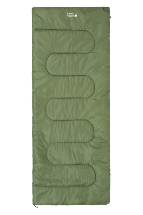 'Basecamp 200' Sleeping Bag with Two Way Zip Summer Camping Sack Bed Khaki - Image 3