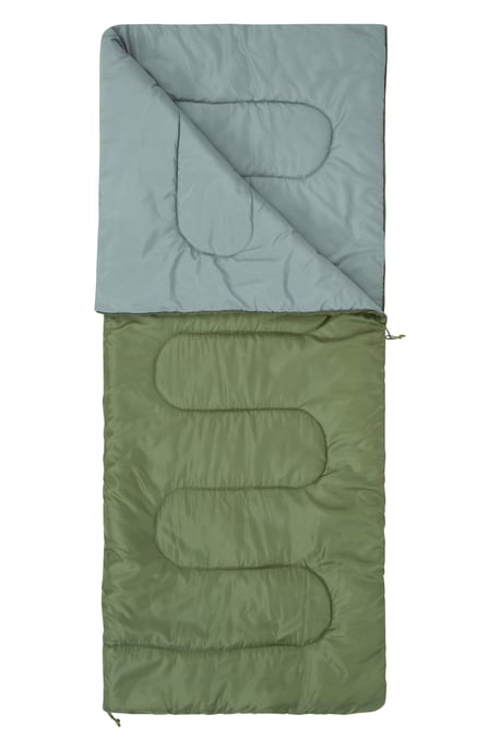 'Basecamp 200' Sleeping Bag with Two Way Zip Summer Camping Sack Bed Khaki - Image 4