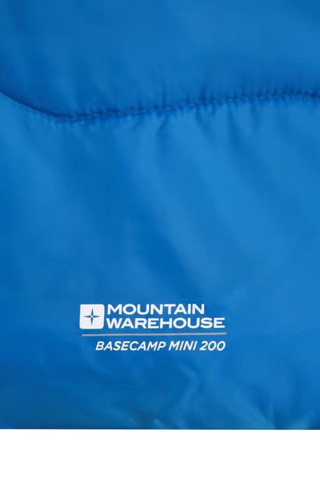 'Basecamp 200'' Kids Mini Sleeping Bag with Two Way Zip Insulated Summer Camping Blue - Image 4