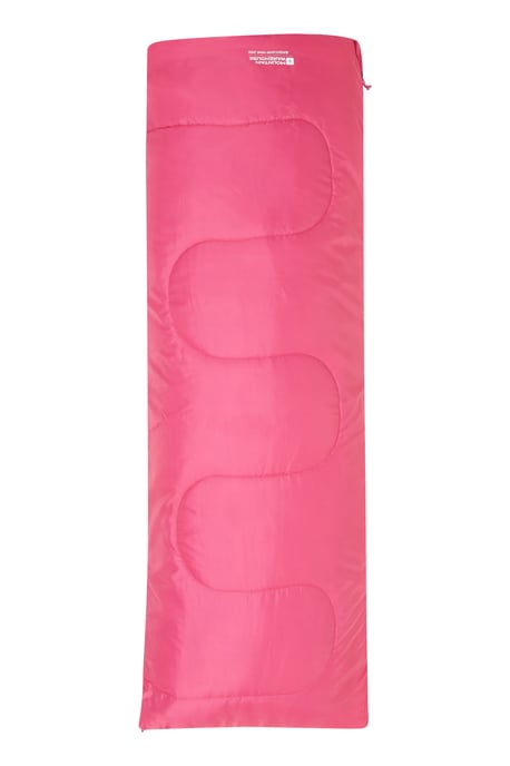 'Basecamp 200'' Kids Mini Sleeping Bag with Two Way Zip Insulated Summer Camping Pink - Image 1