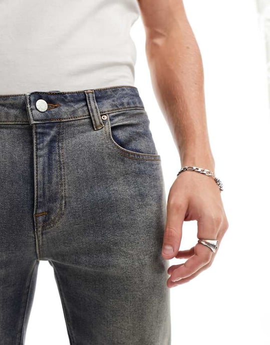 ASOS DESIGN – Skinny jeans i vintage-färg - Image 3