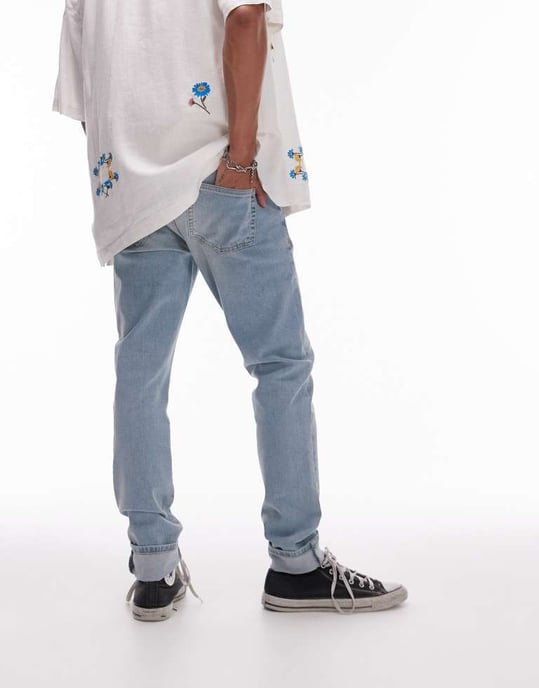 Topman skinny jeans i ljusblå tonade sommarjeans - Image 3