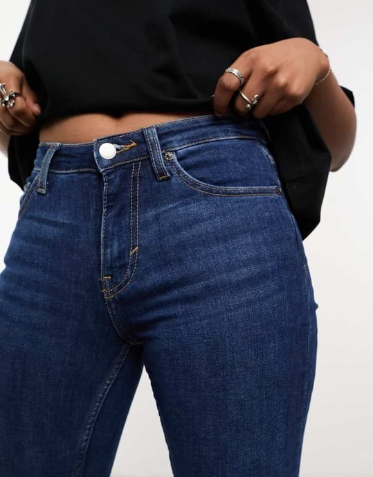 Weekday Spare – Blå skinny jeans med medelhög midja - Image 2
