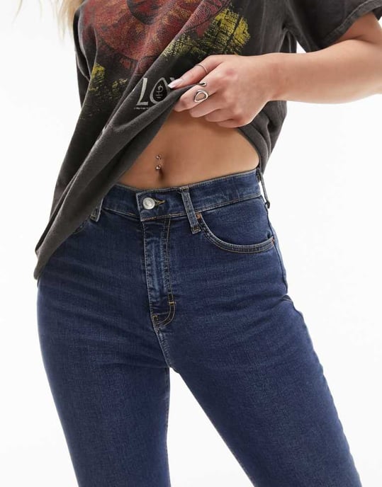 Topshop – Hourglass Jamie – Blå skinny jeans med hög midja - Image 3