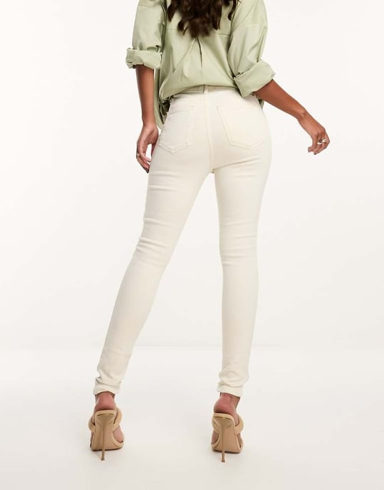 ASOS DESIGN – Vita skinny jeans med midja - Image 2