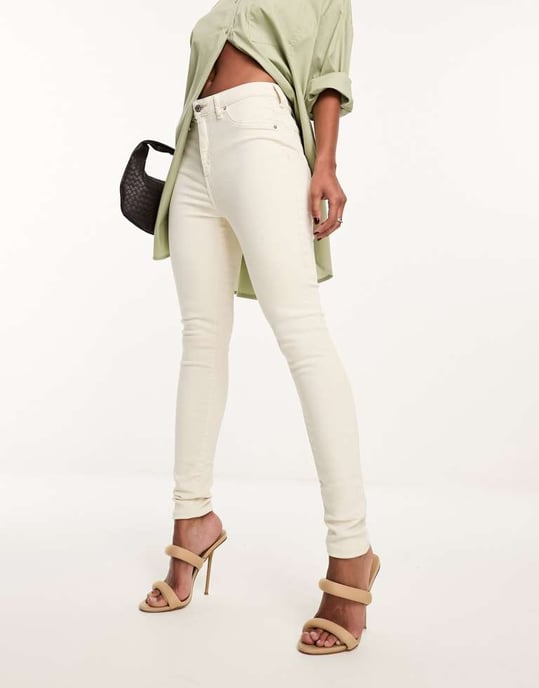 ASOS DESIGN – Vita skinny jeans med midja - Image 4
