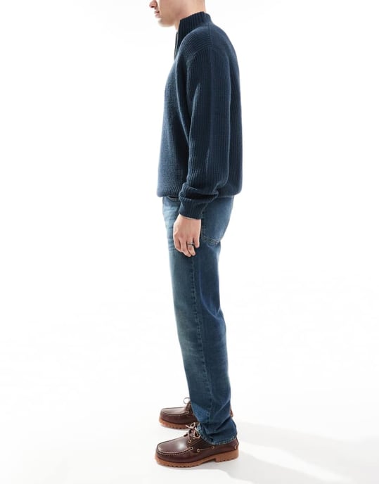 ASOS DESIGN – Mörkblå stretchjeans med raka ben - Image 3
