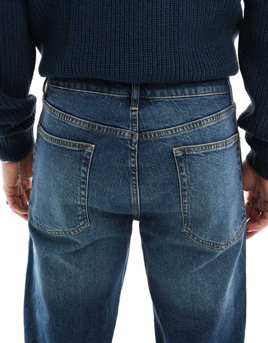ASOS DESIGN – Mörkblå stretchjeans med raka ben - Image 4
