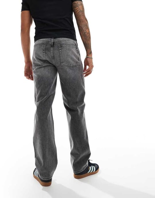 ASOS DESIGN – Svarta raka jeans i stentvätt - Image 2