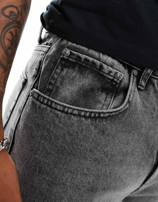 ASOS DESIGN – Svarta raka jeans i stentvätt - Image 3