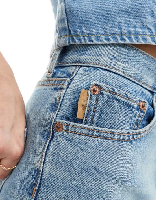 ASOS DESIGN – Mellanblå, raka komfortjeans med medelhög midja - Image 3