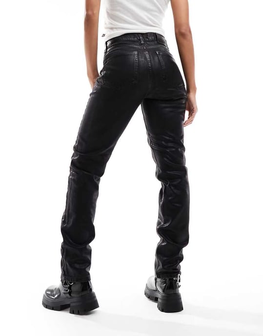 ONLY Riley – Svarta jeans med hög midja och raka ben - Image 2