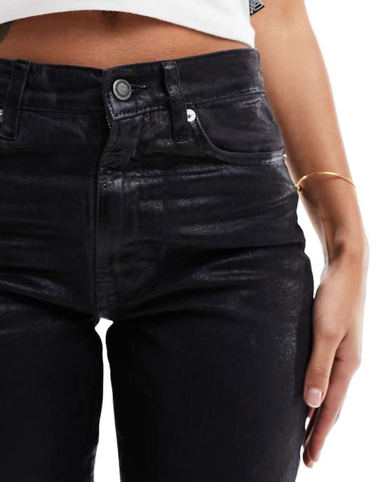 ONLY Riley – Svarta jeans med hög midja och raka ben - Image 3