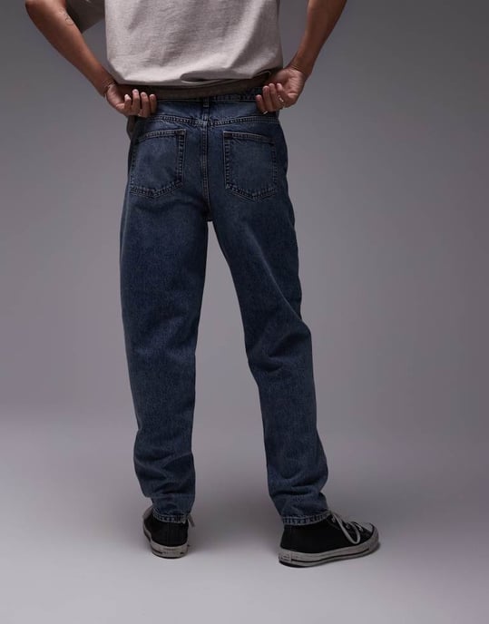 Topman – Mörkblå raka jeans - Image 3