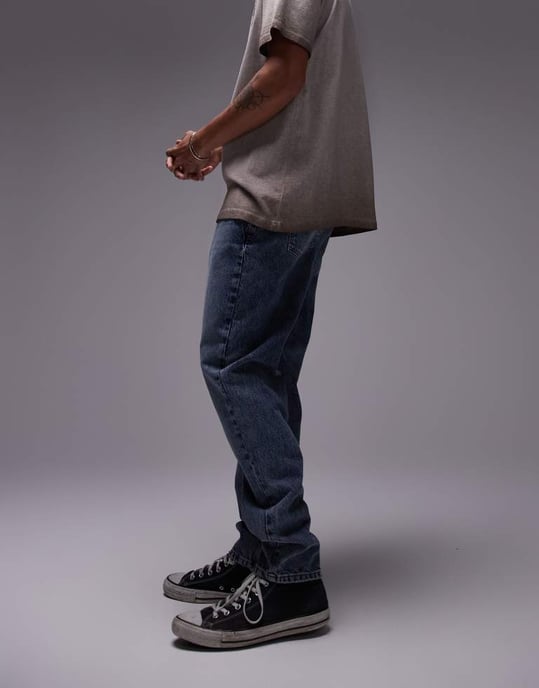 Topman – Mörkblå raka jeans - Image 4
