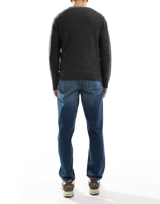 ASOS DESIGN – Mörktvättade jeans med raka ben och toning i vintage-modell - Image 2