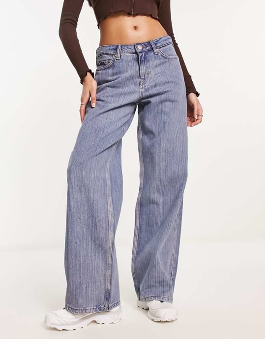 Weekday – Ample – Blå jeans med raka ben och låg midja och lös passform - Image 1