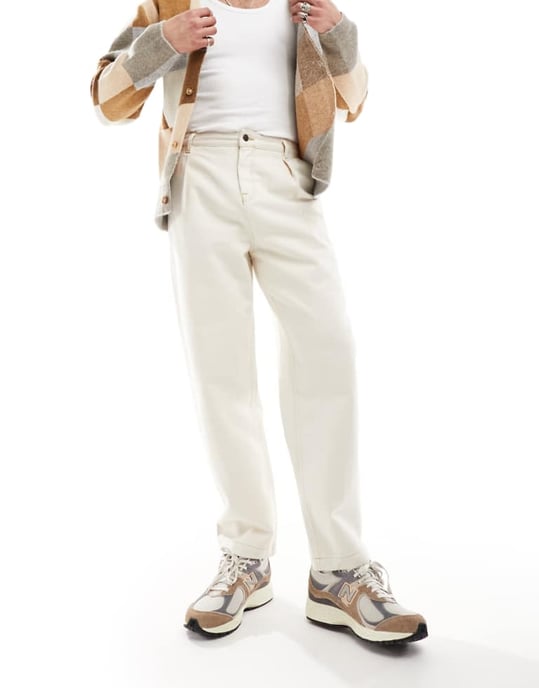 ASOS DESIGN balloon jeans in ecru - Image 1