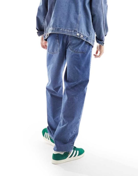 ASOS DESIGN – Mörkblå tvättade baggy jeans - Image 2
