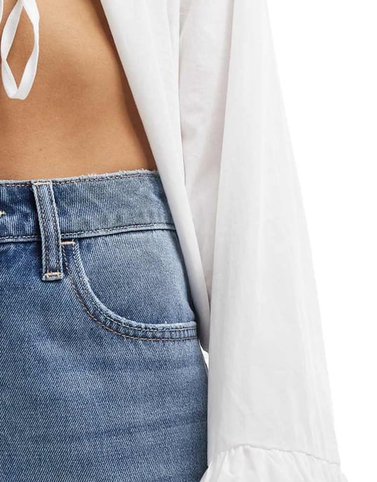 Hollister – Mellanblå jeans med ultrahög midja och baggy passform - Image 3
