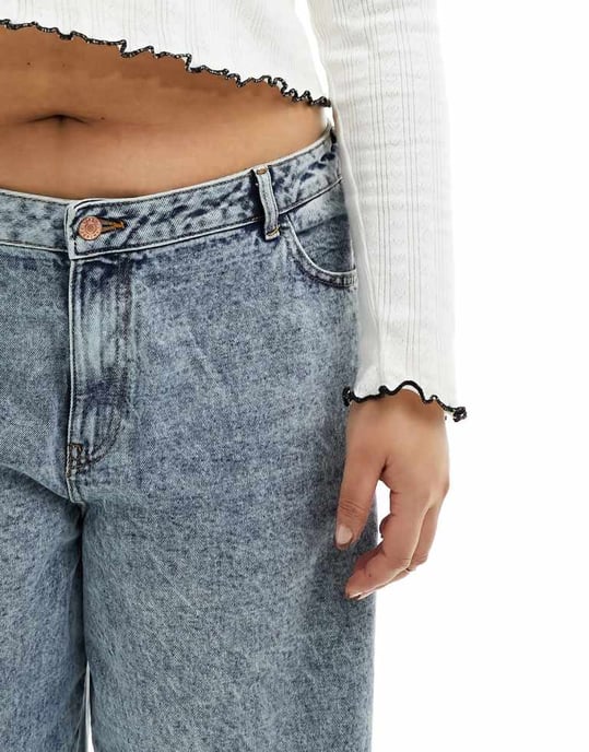Noisy May Curve – Ljustvättade jeans med vida ben - Image 3