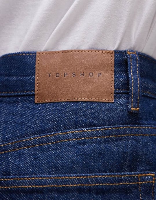Topshop – Selvedge – Indigofärgade jeans med hög midja och uppvikta detaljer - Image 4