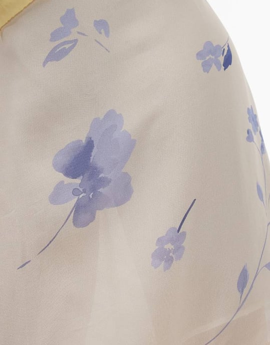 Topshop – Georgette – Citronblå och blommig minikjol med pelmetmönster - Image 2
