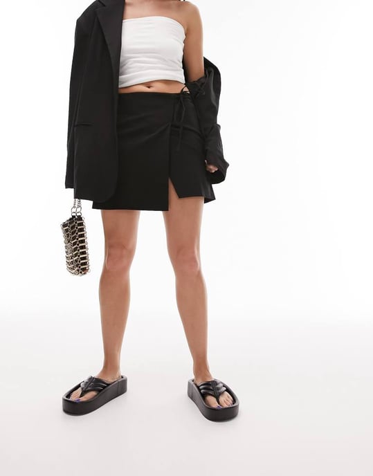 Topshop – Svart minikjol med omlottmönster från Bengaline - Image 3