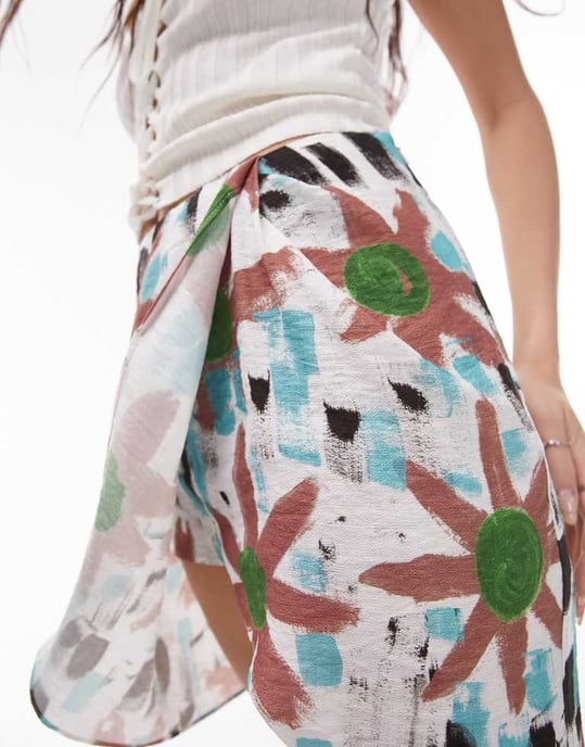 Topshop – Mönstrad minikjol i flera färger - Image 2