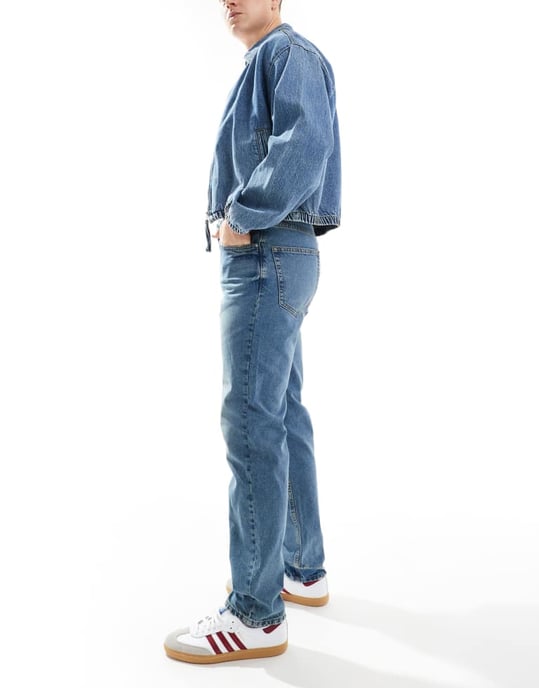 ASOS DESIGN – Blå jeans med avsmalnande passform - Image 3