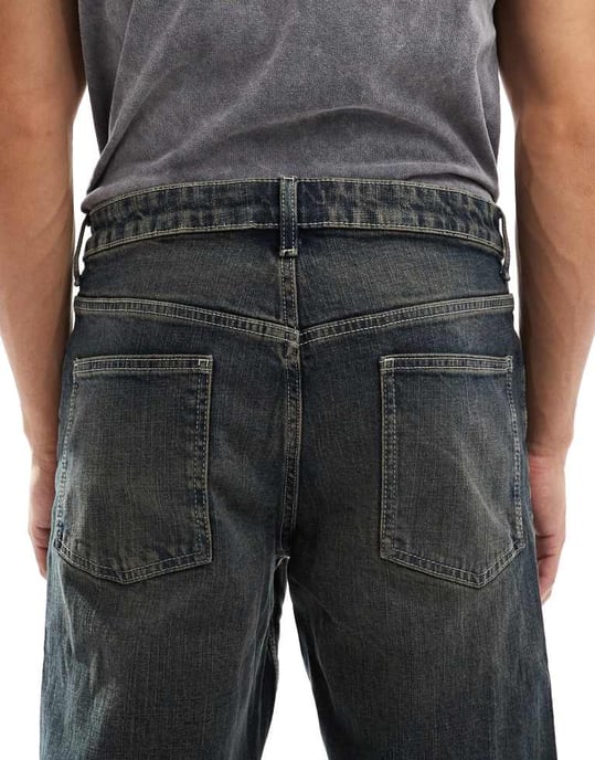 ASOS DESIGN – Mörkblå jeans med avsmalnande passform och nyans - Image 4