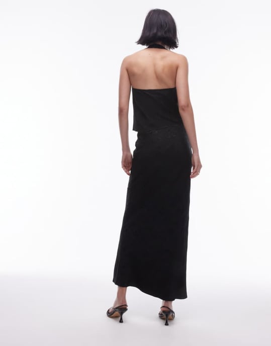 Topshop – Svart, del av set med jacquardmönster och mellanhög midja - Image 3