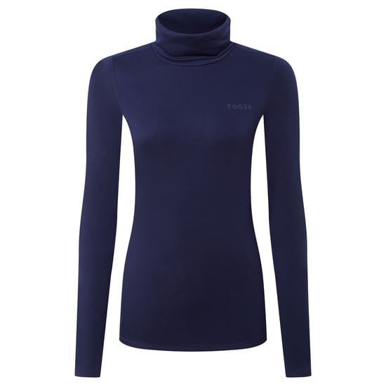 Meru Womens Cashmere Touch Base Layer Roll Neck - Oxford Blue - Image 6