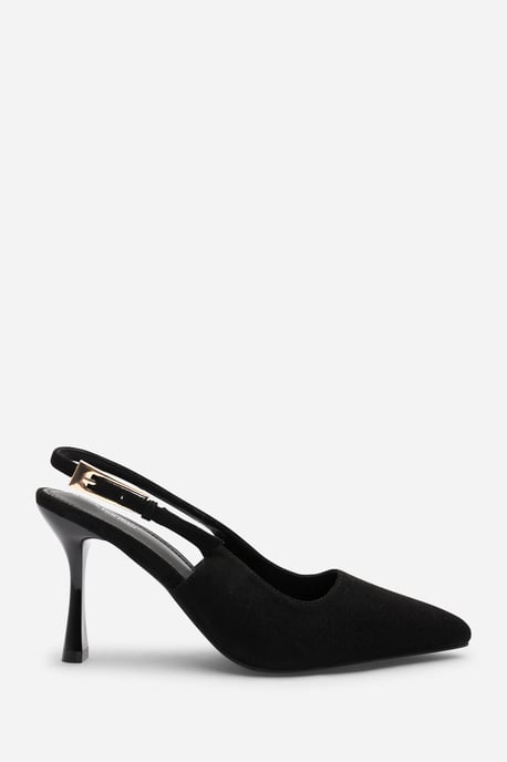 Wheres That From Womens 'Tiana' Suede Pointed Toe Sling Back Mid Heel with Buckle Strap - Image 2
