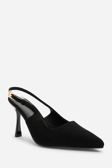 Wheres That From Womens 'Tiana' Suede Pointed Toe Sling Back Mid Heel with Buckle Strap - Image 3