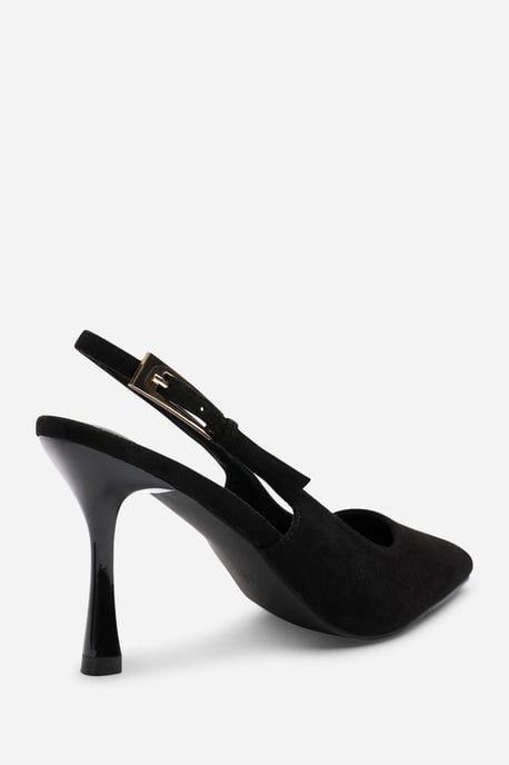 Wheres That From Womens 'Tiana' Suede Pointed Toe Sling Back Mid Heel with Buckle Strap - Image 5