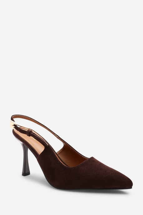 Wheres That From Womens 'Tiana' Suede Pointed Toe Sling Back Mid Heel with Buckle Strap - Image 3