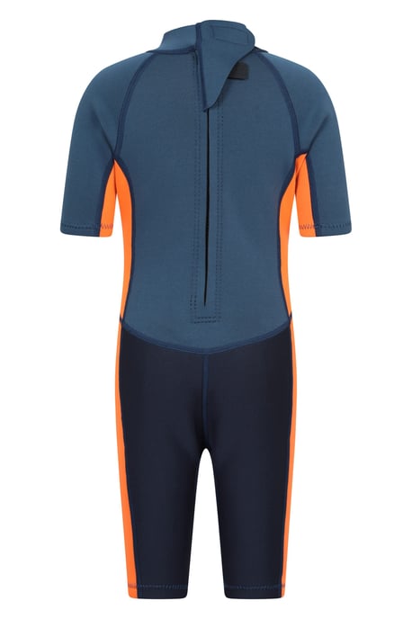 Kids Shorty Wetsuit Neoprene Fabric Flat Seams Surf Diving Swimwear Orange - Image 3