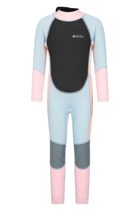 Kids Full Wetsuit Neoprene Fabric Sun Protection Surf Diving Swimwear Peach - Image 2