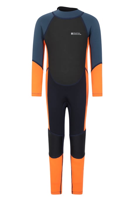 Kids Full Wetsuit Neoprene Fabric Sun Protection Surf Diving Swimwear Orange - Image 2
