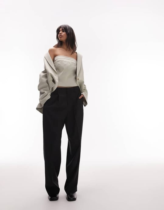Topshop – Stenfärgad korsetttopp med byxdetalj, del av set - Image 2