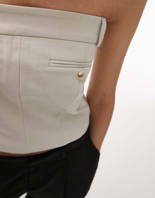 Topshop – Stenfärgad korsetttopp med byxdetalj, del av set - Image 4