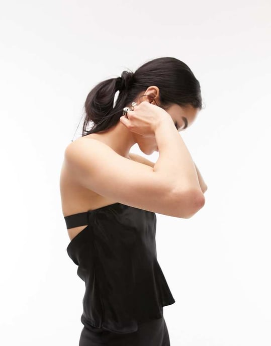 Topshop – Svart bandeau-topp - Image 4