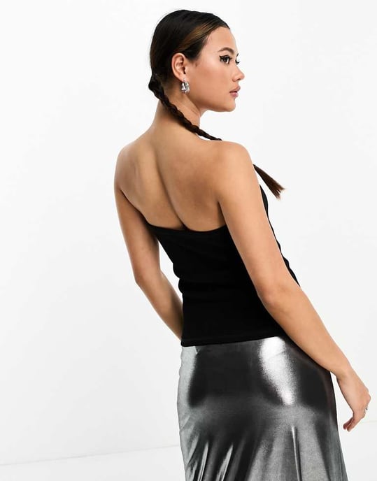 Weekday – Tania – Svart, ribbad tubtopp - Image 3