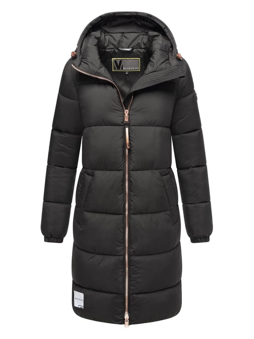 Marikoo long women’s quilted winter coat with hood – Nomadiaa - Image 1