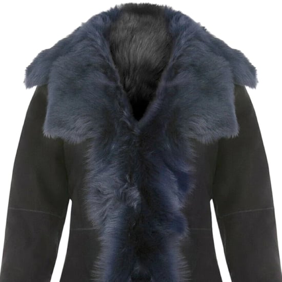 Dames marineblauwe Toscaanse schapensuède trenchcoat - Celeste - Image 6