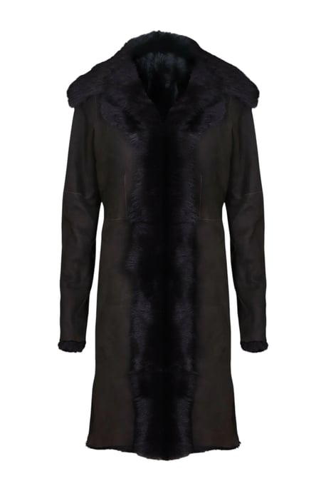 Dames bruine Toscaanse schapen suède trenchcoat - Celeste - Image 2