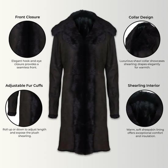 Dames bruine Toscaanse schapen suède trenchcoat - Celeste - Image 3