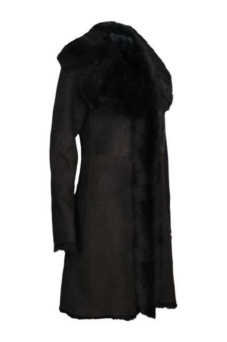 Dames bruine Toscaanse schapen suède trenchcoat - Celeste - Image 4